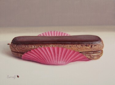 Painting titled "l'éclair au chocolat" by Abdolreza Sarrafi, Original Artwork, Oil