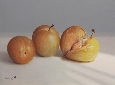 Painting titled "La dégustation de p…" by Reza Sarrafi, Original Artwork, Oil