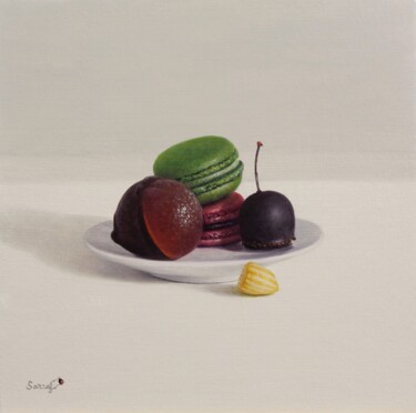 绘画 标题为“Assiette de friandi…” 由Reza Sarrafi, 原创艺术品, 油