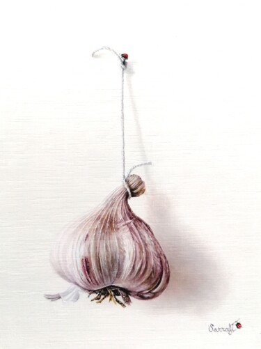 Картина под названием "L'ail suspendu!" - Reza Sarrafi, Подлинное произведение искусства, Масло