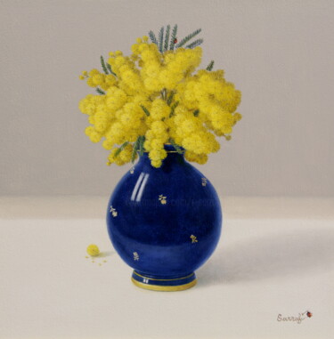 Картина под названием "Petit bouquet de mi…" - Reza Sarrafi, Подлинное произведение искусства, Масло