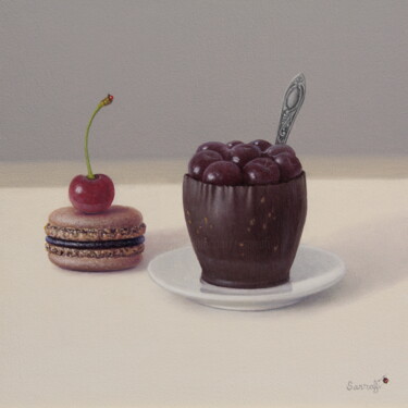 Painting titled "Duo délices, chocol…" by Abdolreza Sarrafi, Original Artwork, Oil