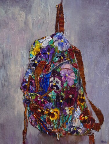 Painting titled "Backpack" by Šarūnas Šarkauskas, Original Artwork, Oil
