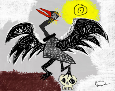 Grafika cyfrowa / sztuka generowana cyfrowo zatytułowany „vulture” autorstwa Saša T, Oryginalna praca, Malarstwo cyfrowe