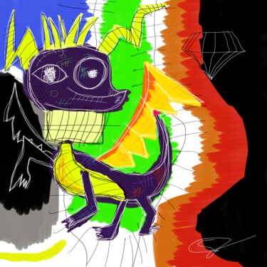 Цифровое искусство под названием "the dragon guy" - Saša T, Подлинное произведение искусства, Цифровая живопись