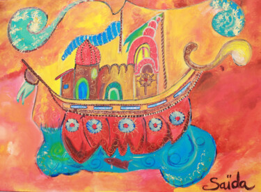 Painting titled "Voyage au pays des…" by Sasariri, Original Artwork, Acrylic