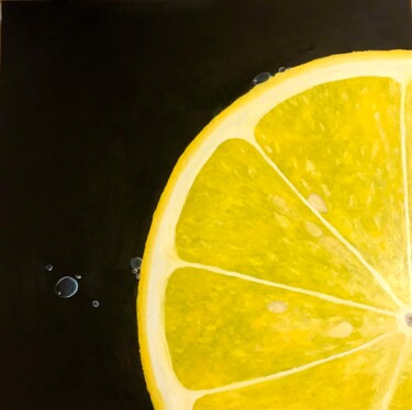 Painting titled "Lemon 3" by Sascaart, Original Artwork, Oil