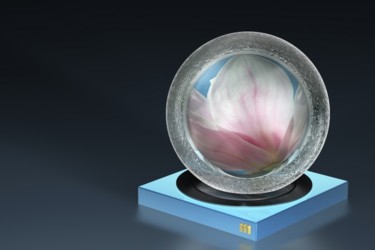 Digitale Kunst mit dem Titel "Magnolienblüte" von Sascheen, Original-Kunstwerk, Fotomontage