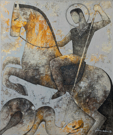 Ζωγραφική με τίτλο "Saint George" από Саша Боб, Αυθεντικά έργα τέχνης, Λάδι