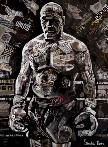 Collages titled "Iron Mike" by Sasha Bom, Original Artwork, Collages