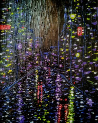 「Impressionism city,…」というタイトルの絵画 Sasha Brisacによって, オリジナルのアートワーク, アクリル