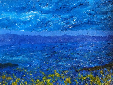 「Blue landscape」というタイトルの絵画 Sasha Brisacによって, オリジナルのアートワーク, アクリル