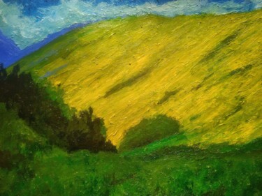 Painting titled "Summer mountains na…" by Sasha Brisac, Original Artwork, Acrylic