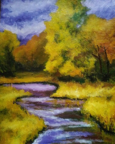 Painting titled "Brisac autumn colle…" by Sasha Brisac, Original Artwork, Acrylic