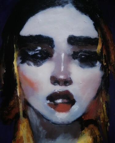 Pittura intitolato "Portrait of a young…" da Sasha Brisac, Opera d'arte originale, Acrilico