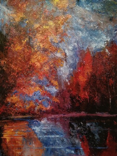 Painting titled "Autumn 2021, Novemb…" by Sasha Brisac, Original Artwork, Acrylic