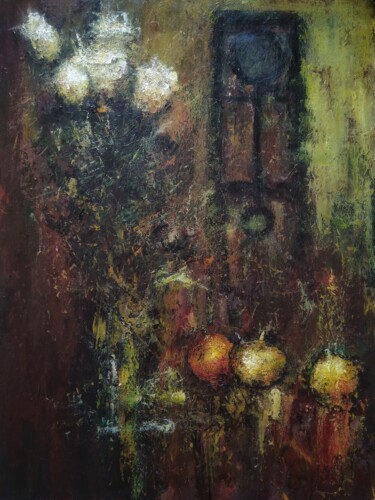 Schilderij getiteld "Midnight still life…" door Sasha Brisac, Origineel Kunstwerk, Acryl