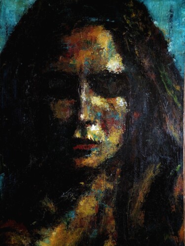 Painting titled "Modern portrait of…" by Sasha Brisac, Original Artwork, Acrylic