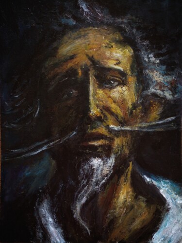 Painting titled "Portrait of Don Qui…" by Sasha Brisac, Original Artwork, Acrylic