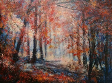 Painting titled "Autumn melody" by Sasha Brisac, Original Artwork, Acrylic