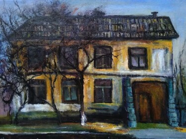 Painting titled "House near Brest" by Sasha Brisac, Original Artwork, Acrylic