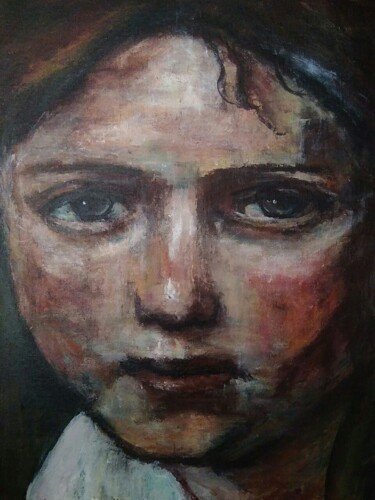 Ζωγραφική με τίτλο "Lynn" από Sasha Brisac, Αυθεντικά έργα τέχνης, Ακρυλικό