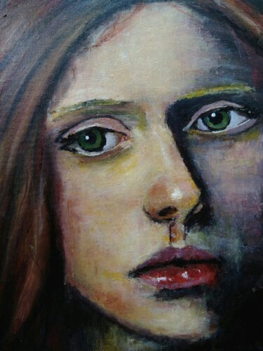 Painting titled "Annabelle" by Sasha Brisac, Original Artwork, Acrylic