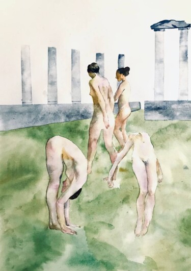 Drawing titled "-1" by Alexandra Efimova, Original Artwork, Watercolor