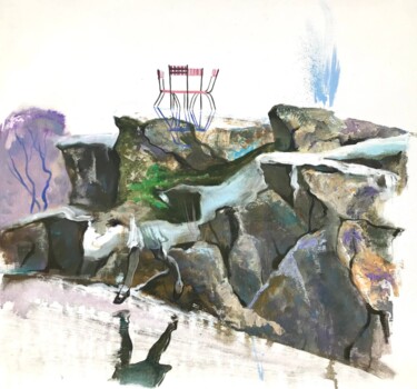 Painting titled "getting away from t…" by Alexandra Efimova, Original Artwork, Acrylic