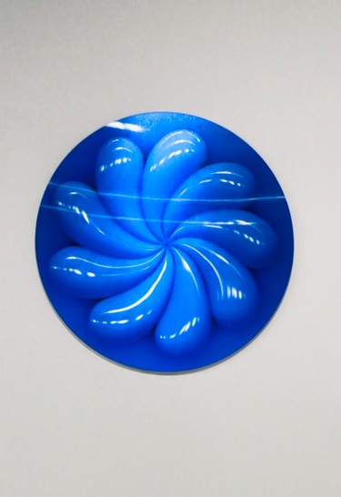 TWIRL (Lenticular print, Blue) Sculpture intitulée "TWIRL (Lenticular p…" par Sasha Frolova, Œuvre d'art originale, Plastique Monté sur Autre panneau rigide
