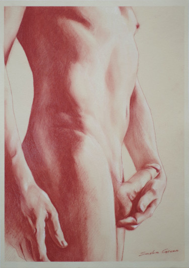 Рисунок под названием "Intimate sketches #1" - Sasha Green, Подлинное произведение искусства, Пастель