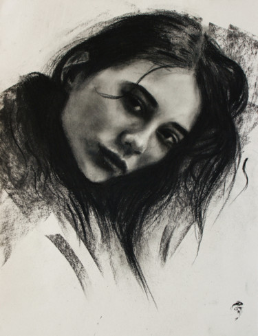 Рисунок под названием "Pauline" - Sasha Ivanov, Подлинное произведение искусства, Древесный уголь