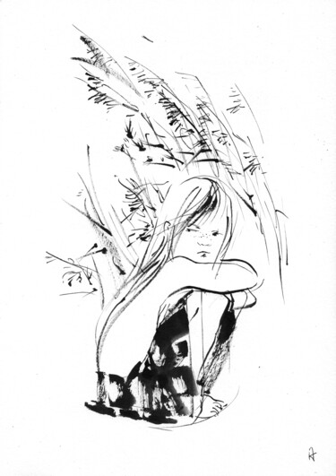 Tekening getiteld "rustle" door Sasha Kashanskaya, Origineel Kunstwerk, Inkt