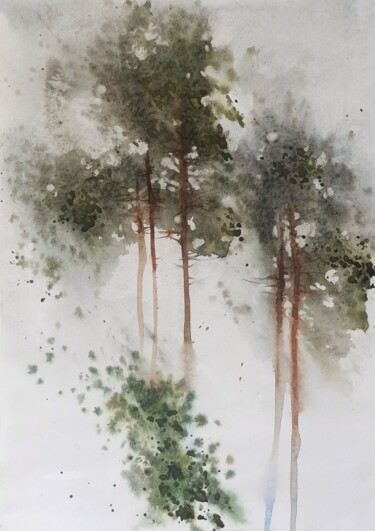 Painting titled "Haze" by Sasha Kashanskaya, Original Artwork, Watercolor