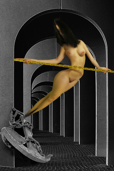 Photographie intitulée "ЗАЯКАРЁННАЯ" par Alexander Zavialov, Œuvre d'art originale, Photographie manipulée Monté sur Châssis…