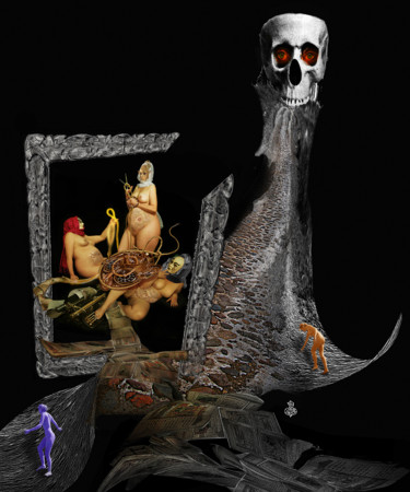 Arte digitale intitolato "МОЙРЫ ХХI ВЕКА ..." da Alexander Zavialov, Opera d'arte originale, Fotomontaggio Montato su Telaio…