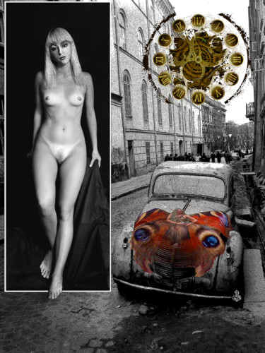 Photographie intitulée "ВРЕМЯ" par Alexander Zavialov, Œuvre d'art originale, Photographie manipulée Monté sur Châssis en bo…