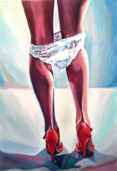 Painting titled "RED HEELS" by Sasha Robinson, Original Artwork, Oil