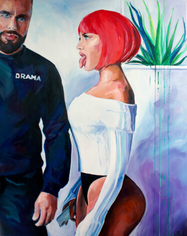 Peinture intitulée "DRAMA" par Sasha Robinson, Œuvre d'art originale, Huile