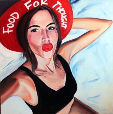 Painting titled "HAT" by Sasha Robinson, Original Artwork, Oil