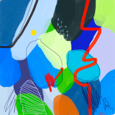 Digitale Kunst getiteld "SIMPLE NAVY BLUE LA…" door Sasha Robinson, Origineel Kunstwerk, 2D Digital Work