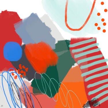 Modern extra large orange abstract painting 150323 Arts numériques intitulée "Modern extra large…" par Sasha Robinson, Œuvre d'art originale, Travail numérique 2D