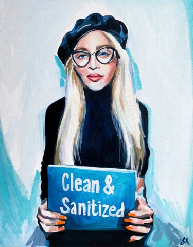 "MADONNA CLEAN AND S…" başlıklı Tablo Sasha Robinson tarafından, Orijinal sanat, Petrol