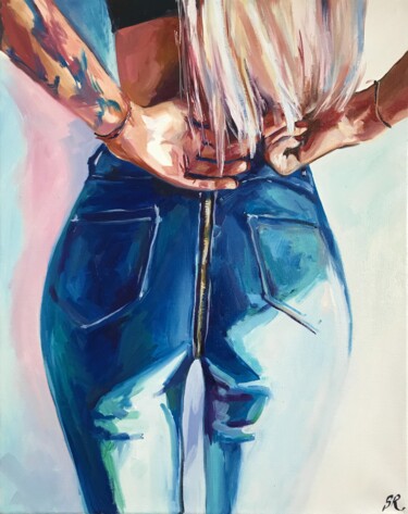 Painting titled "BLONDE MOMENTS - po…" by Sasha Robinson, Original Artwork, Oil
