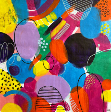 Картина под названием "Circle Abstract 70…" - Sasha Robinson, Подлинное произведение искусства, Акрил