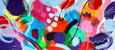 Pintura intitulada "Horizontal abstract…" por Sasha Robinson, Obras de arte originais, Acrílico