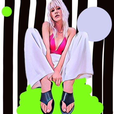 Digital Arts titled "Blonde Fashion Girl…" by Sasha Robinson, Original Artwork, 2D Digital Work