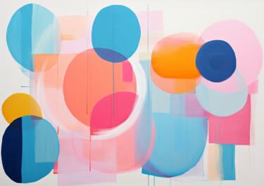 Digitale Kunst getiteld "Pale blue and pink…" door Sasha Robinson, Origineel Kunstwerk, Acryl