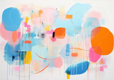 Arts numériques intitulée "Tender blue, pink a…" par Sasha Robinson, Œuvre d'art originale, Peinture numérique