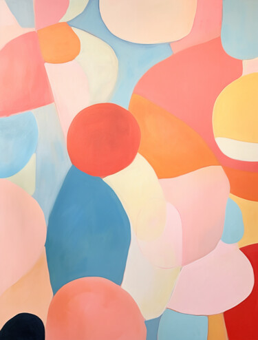 Digital Arts titled "Peach Fuzz small ci…" by Sasha Robinson, Original Artwork, Acrylic